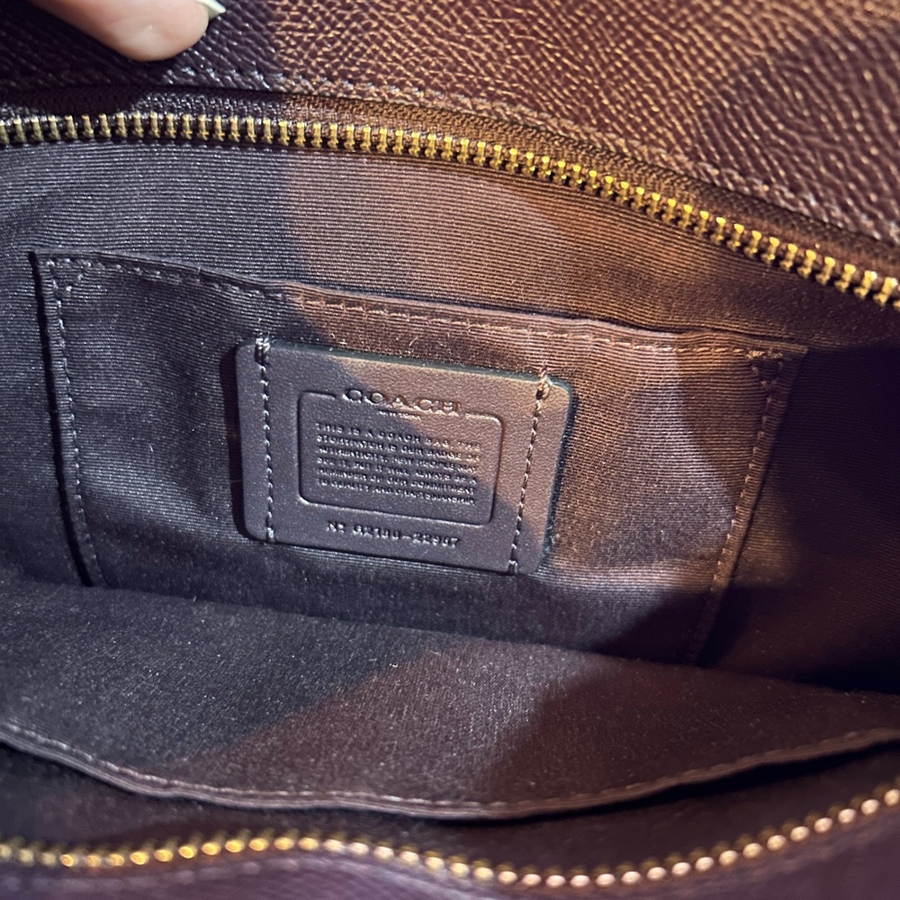 Coach Mini City Zip Top Tote Color: Oxblood Crossgrain Leather - Picture 2 of 3